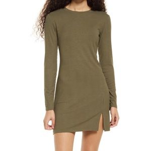 🎁🍃Long Sleeve Rib Dress with Fitted Slit🍃🎁